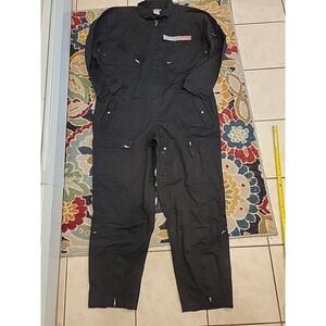90s VTG MAURICE MALONE Mo Jeans Coveralls XL Denim 1 Piece Jumpsuit Y2K Black